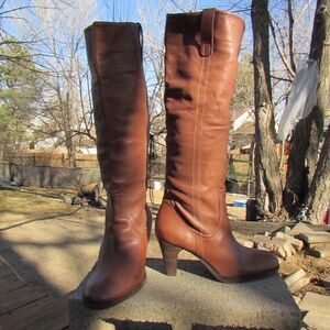 Via Spiga women's brown leather over-the-knee boots